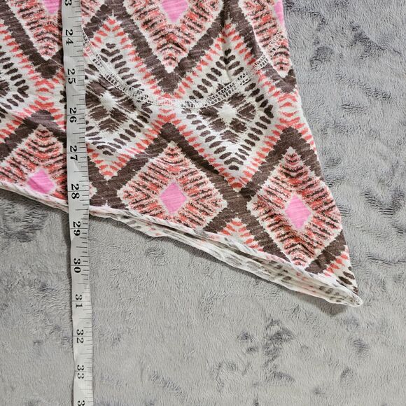 Fresh Produce Top Shirt Womens XL Pink Brown Short Sleeve Flowy A Line Casual - Picture 7 of 9